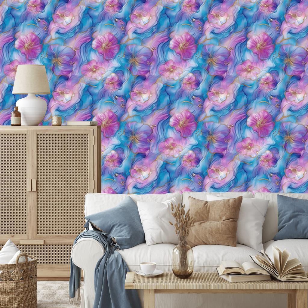 Wallpaper Ink blue, violet, purple and azure 50x1000