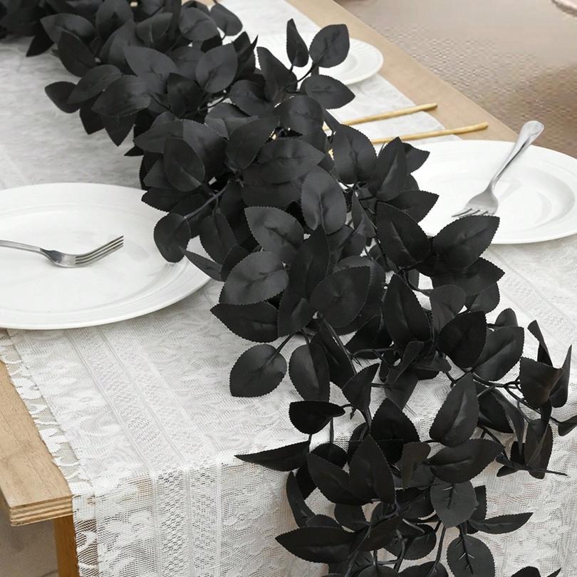1/4pcs Artificial Plants Leaves Vines Halloween Christmas Wedding Home Room Decorations Outdoor Garden Courtyard DIY Accessories