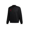 Men's Fitted Basketball Sports Pilot Jacket with Back Print, Black