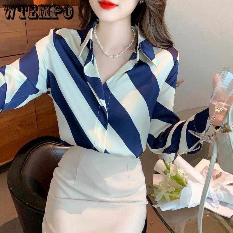 Jarní a podzimní dámská košile Módní šifonová košile Módní košile s dlouhým rukávem Literatura a umění Svěží design Košile s dlouhým rukávem