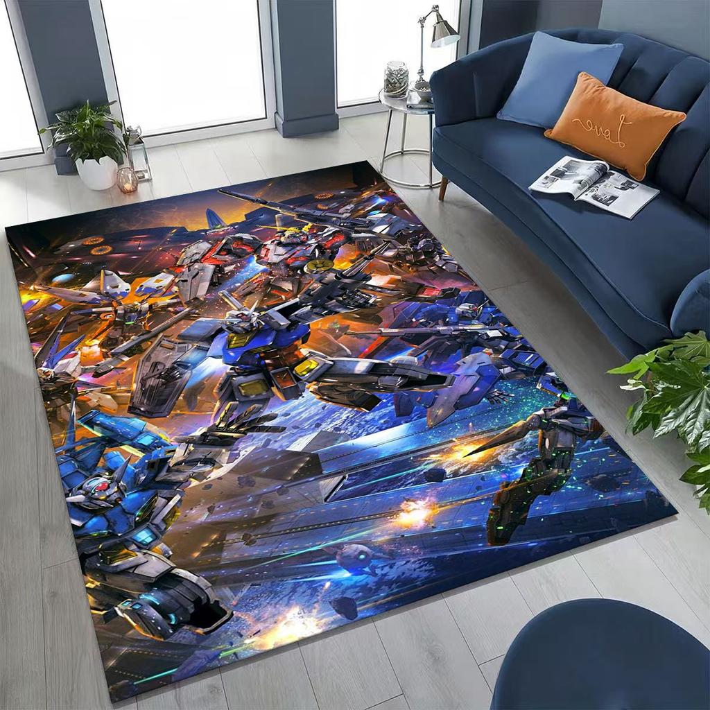 Tappeto Robot Cartoon Gundam Retrò Stile 27 per Camera da Letto Soggiorno Divano Casa Zerbino Decorazione, Tappetino Pavimento Grande Antiscivolo per Bambini Regalo