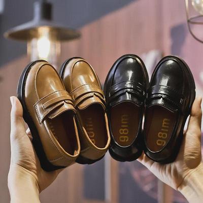 Mocasini antiderapanți pentru copii, stil britanic, primăvara 2022 - Pantofi din piele cu talpă groasă pentru băieți și fete