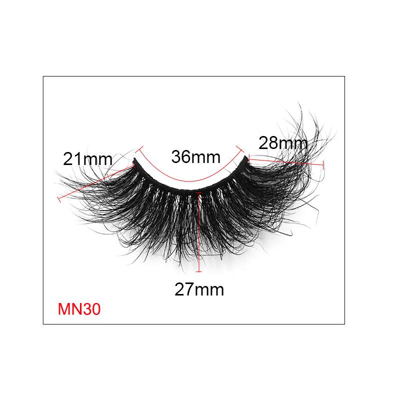 European And American Square Box Mink False Eyelashes 8d25mm Three -Dimensional Thick Slender Long Curly Eyelashes False Eyelashes