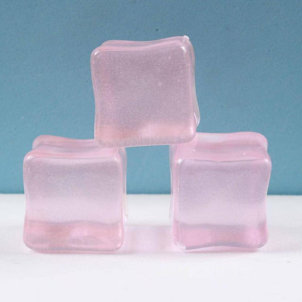 Trendy Simulation Transparent Colored Ice Cube Phone Case Keychain with Crushed Ice DIY Micro Landscape Decor