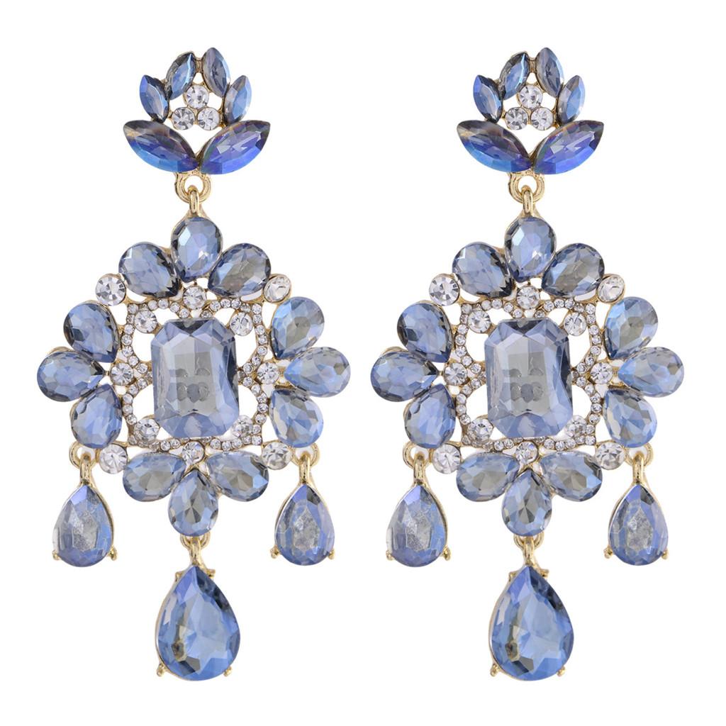 Fashion Lady Geometric Crystal Earrings With Irregular Design For Elegant Occasions