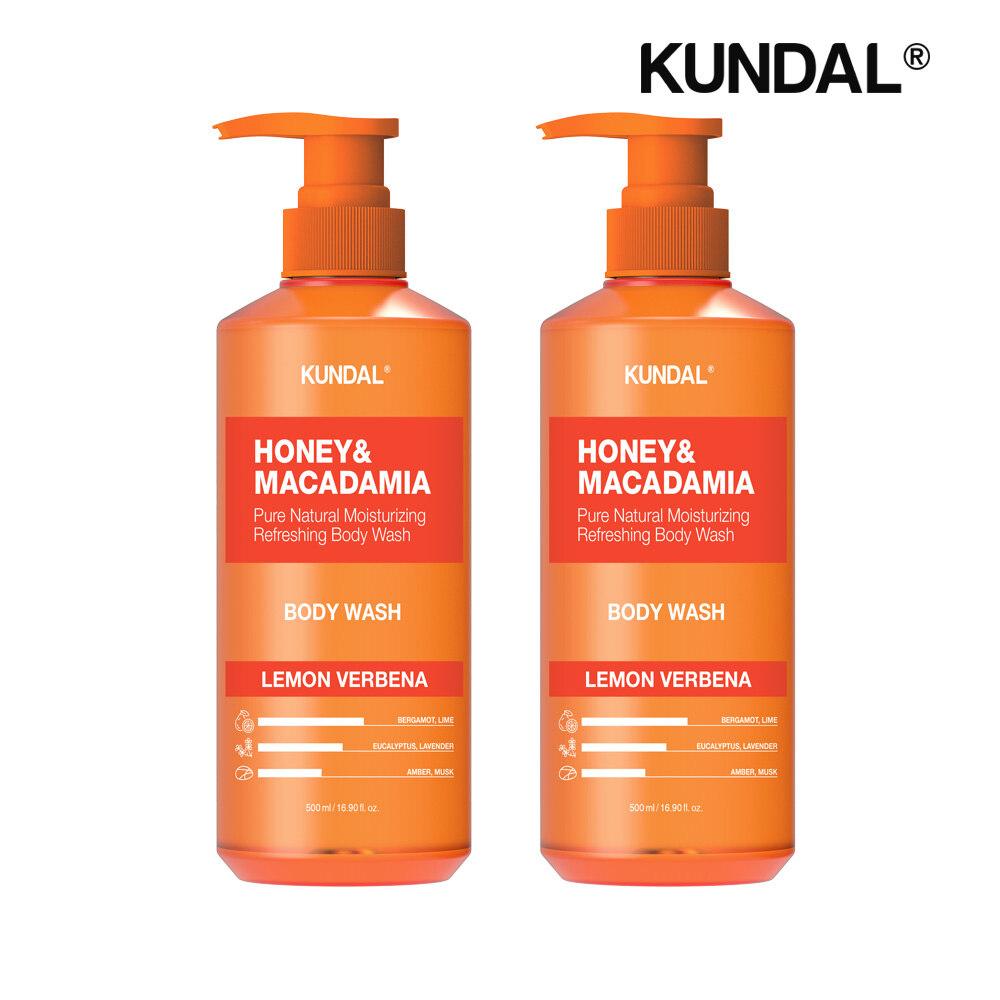 KUNDAL Honey & Macadamia Pure Body Wash Lemon Verbena 500ml x2