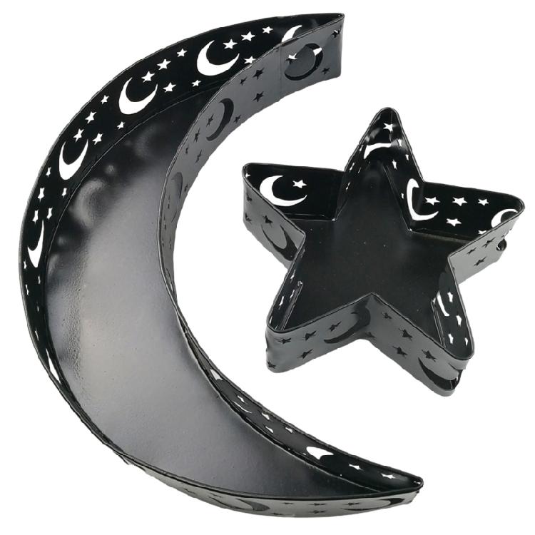 

Moon and Star Dessert Stand Snacks Tray for Serving Cakes, Cupcake, and Fruits at Parties чорний