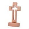 Catholic Wood Collection Wooden Standing Cross Statue for Home Shelf Table Decor