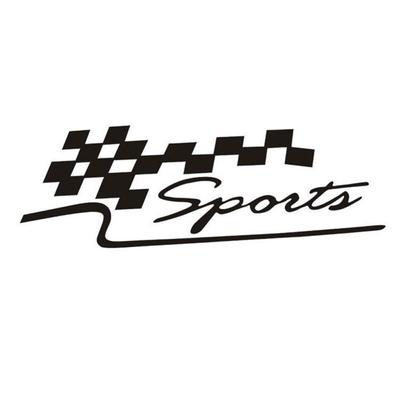 Adesivo per auto divertente con scritta SPORT, lettera, bandiera a scacchi da corsa, rimovibile, decalcomania riflettente per auto