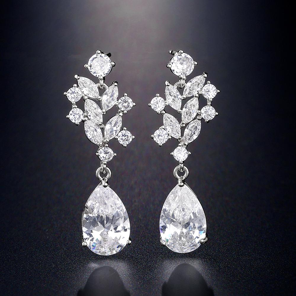 

Модные серьги-подвески в виде люстры из кубического циркония ААА, цвет белого золота, кристалл, цирконий для женщин на свадьбу, вечеринку