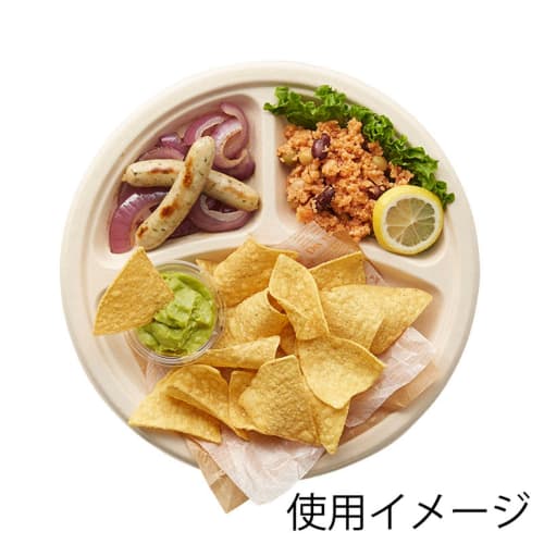 Shimojima Heiko Eco Bamboo Paper Plates with Dividers, BPY-25, 20-Pack, 004491018