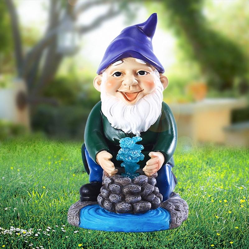 Garden Gnome Statues Outdoor Decoration Resin Solar Light Outdyoor Statue Led Garden Decoration Windproof Lamp Ornaments