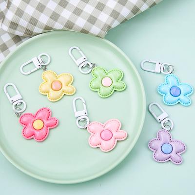 1PC Flower Keychain Decoration Plastic Gift DIY Design Pendant Creativity Lobster Buckle Party Keychain Marker