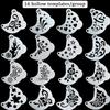 16Pcs Face Painting Tattoo Stencil Diy Hand Drawn Spray Painting Eyebrow Tattoo Template Dance Party Makeup Tools Beauty Sticker
