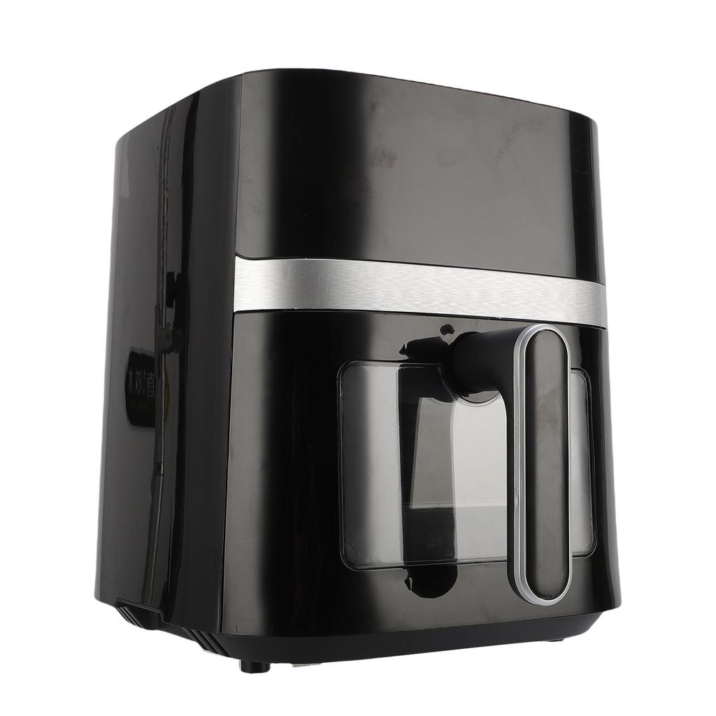 5QT Oilless Fryer Black Large Capacity Visual Window Color Display Fully Automatic Electric Fryer Cooker Chicken French Fries