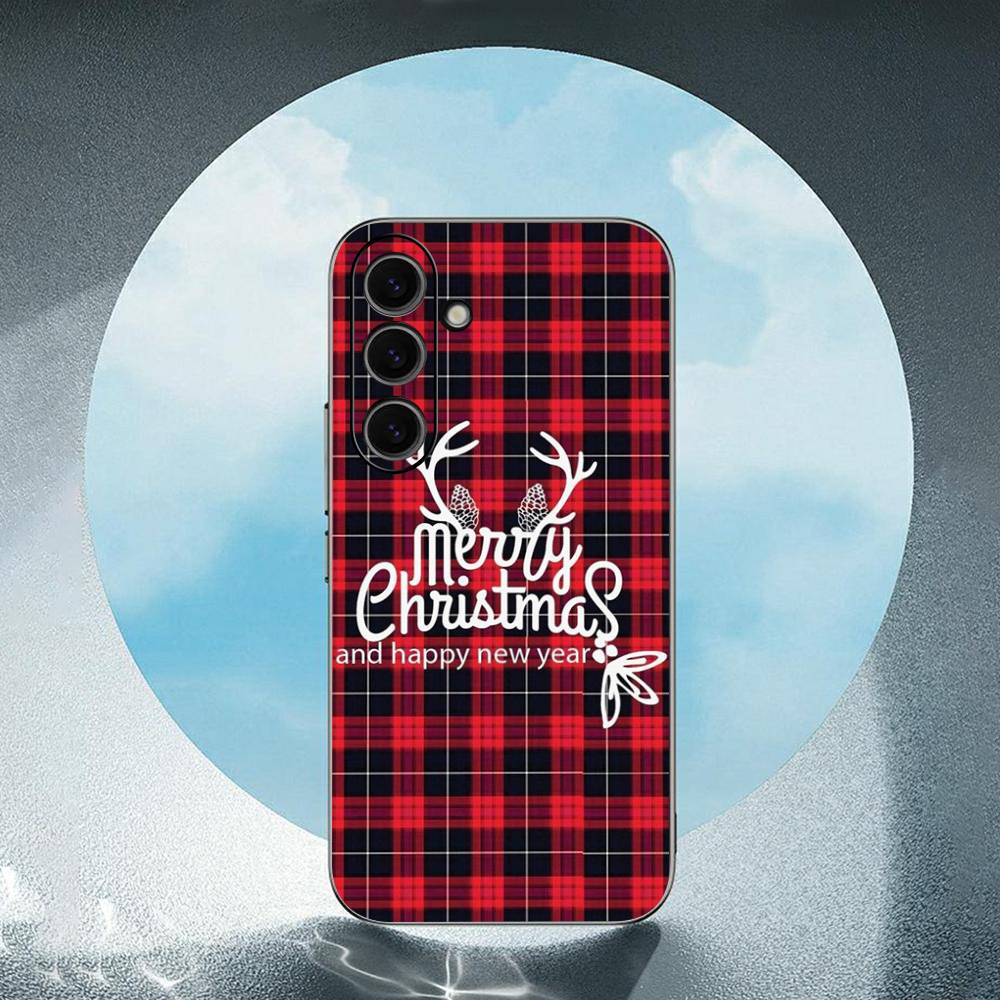 Christmas Deer For Samsung Galaxy S23 S24 S25 Ultra S22 Plus S21 Black Soft Case Waterproof Soft Case