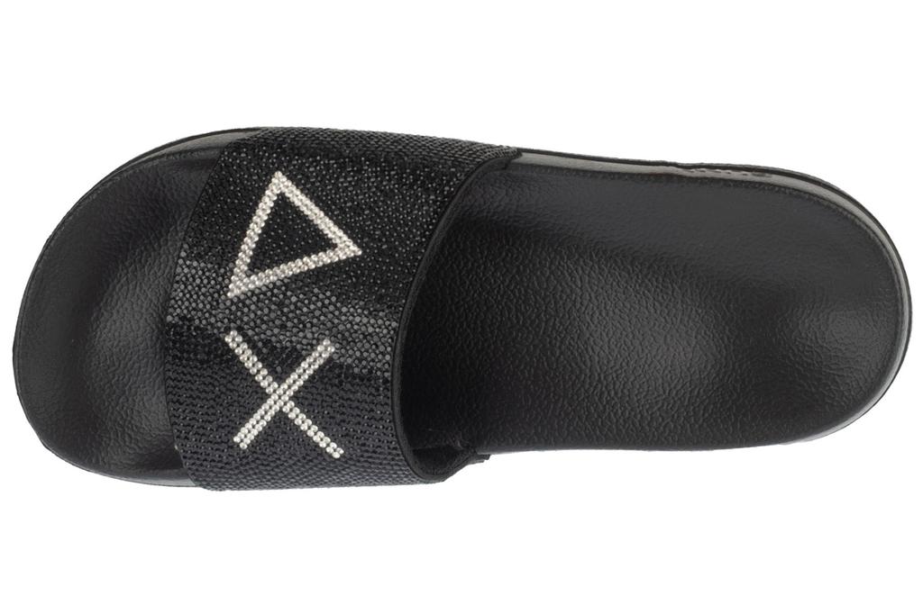 SUN68 Slippers Strass Logo, Womens black Slides