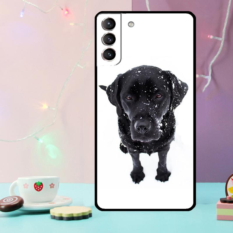 Black Labrador Dog Phone Case For Samsung Galaxy S24 Ultra S20 S21 S22 S23 S25 Ultra S9 S10 Plus S24 FE Cover