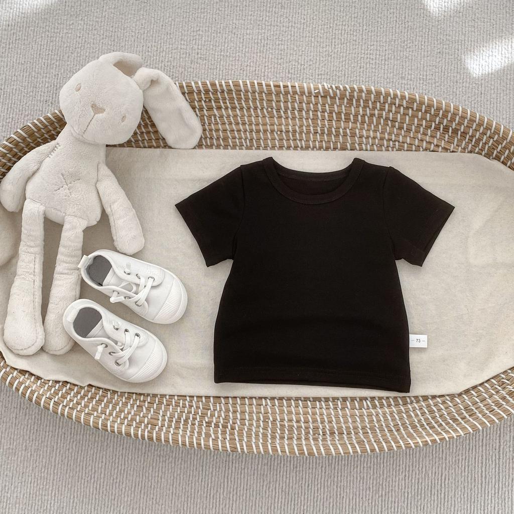 Kids Short Sleeve Cotton T Shirt for Boys and Girls Summer Basic Top