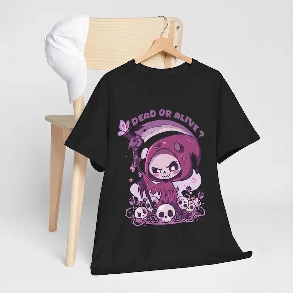 Kawaii Grim Reaper Goth Yami Kawaii Creepy Cute Black Tshirt Gift For Fans 2XL