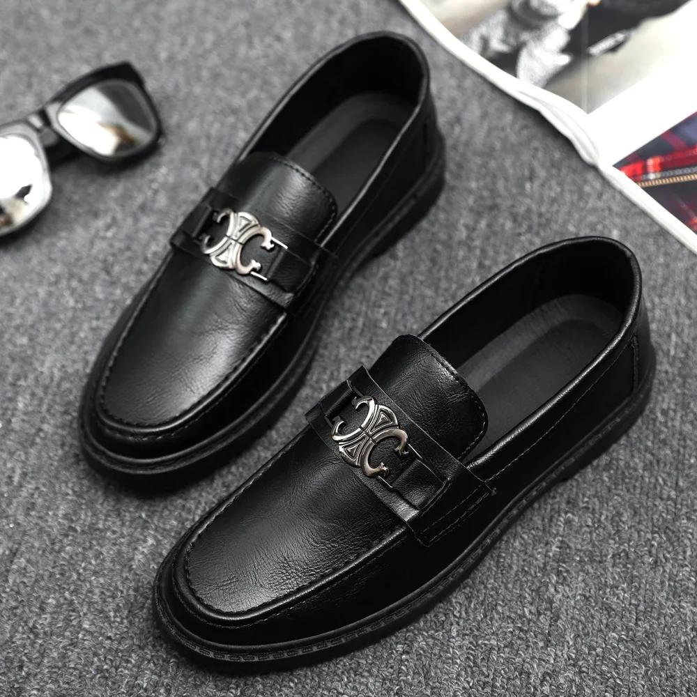 Fashion Fashion Men's Casual Loafers Comfortable Wear-resistant Men's Formal Shoes 2024 New High-grade PU Leather Soft Male Casual Shoes