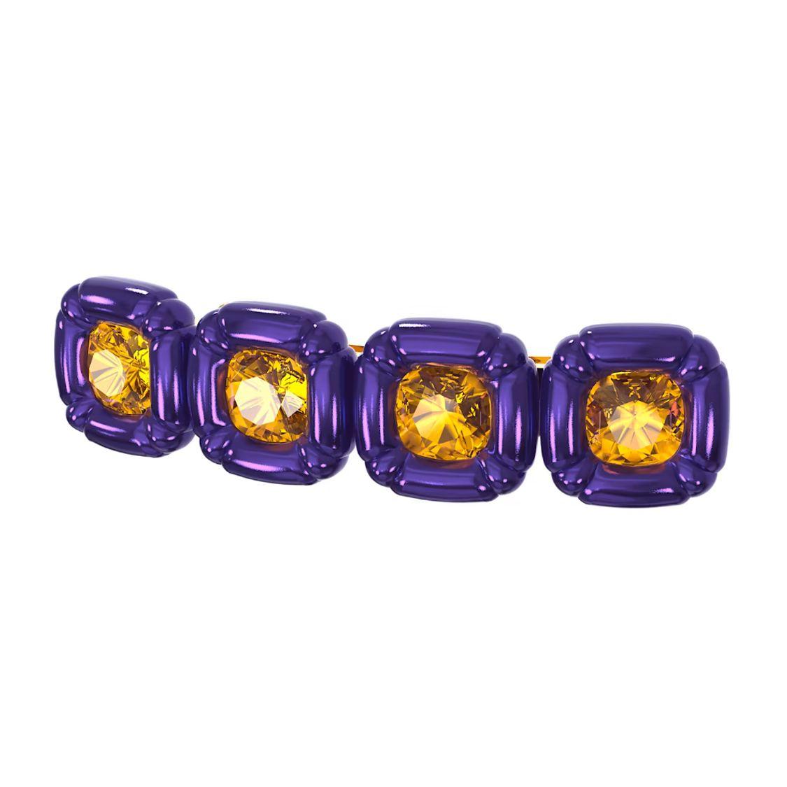 Swarovski Dulcis Collection Pillow Cut Gold-Plated Hair Clip Women hair accessories Purple 5617238 Purple