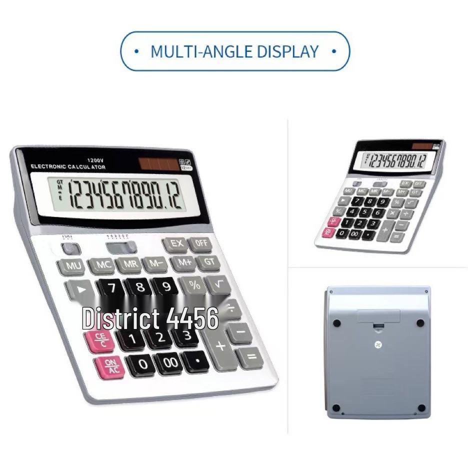 Solar-Powered Desktop Calculator with Large 12-Digit Screen for Accounting and Finance.