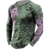 Fashion Nautical Map Pattern T-Shirt For Men Vintage 3D Printed T Shirts Autumn Casual Long Sleeves Loose O-Neck Tops Tees