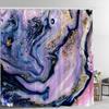 Marble Shower Curtain, Modern Abstract Bath Curtain for Bathroom Bathtub, Luxury Watercolor Marble Ink Shower Curtain with Hooks