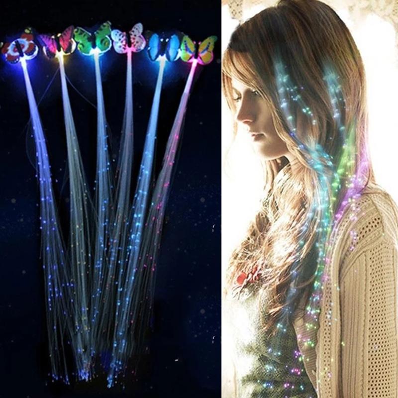 Led Hair Chains For Braids Hair Accessories Braid Luminous Braiding Hair Led Hair Lights Fiber Optic Hair Headpiece
