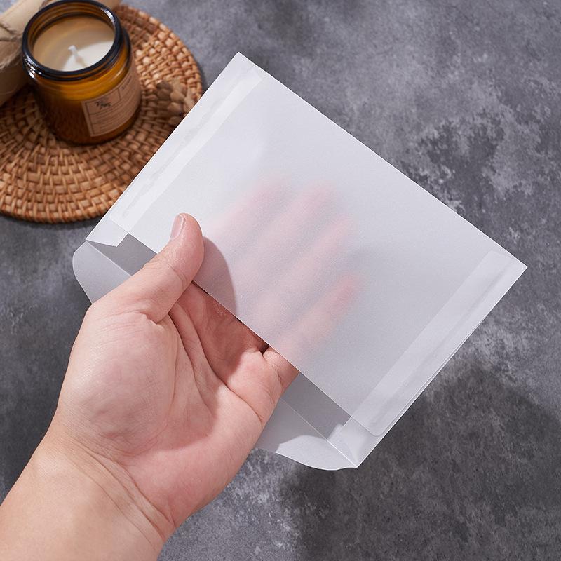 Elegant European Style Frosted Semi-Transparent Tracing Paper Envelopes for Artistic Postcards and Business Invitations