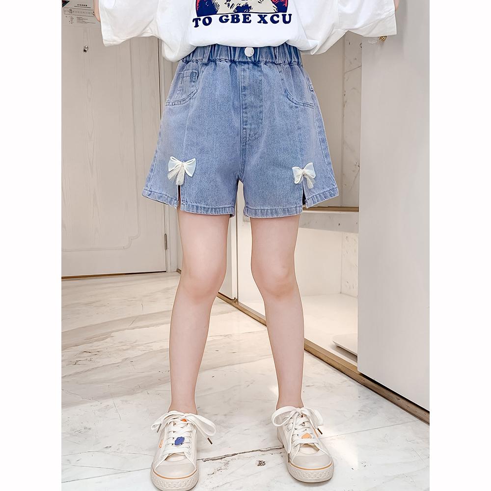 Children's Girls Bow Denim Short Korean Children's Summer Fashion Children's Casual Pants Outdoor