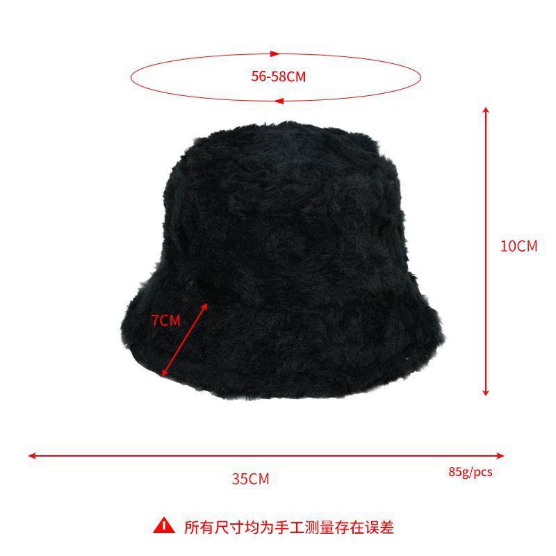 Winter Soft Wool Lamb Wool Pot Hat Solid Color Light Board Lamb Wool Bucket Hat Curly Wool Ear Protection Warm Hat