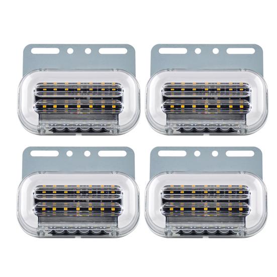 

4 шт., 24 В, 24 светодиода, IP67, водонепроницаемый стробоскоп для грузовика, световод для прицепа белый