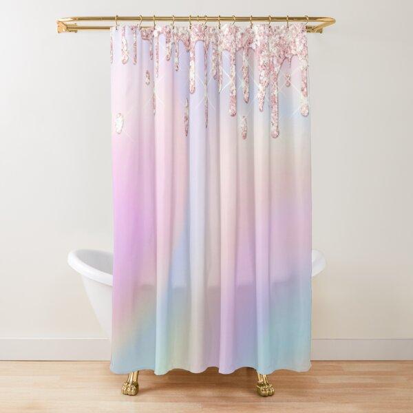 Iridescent Rainbow Dreams Shower Curtain Rainbow Ombre Abstract Bathroom Curtain Watercolor Girly Boho Shower Curtains,Polyester