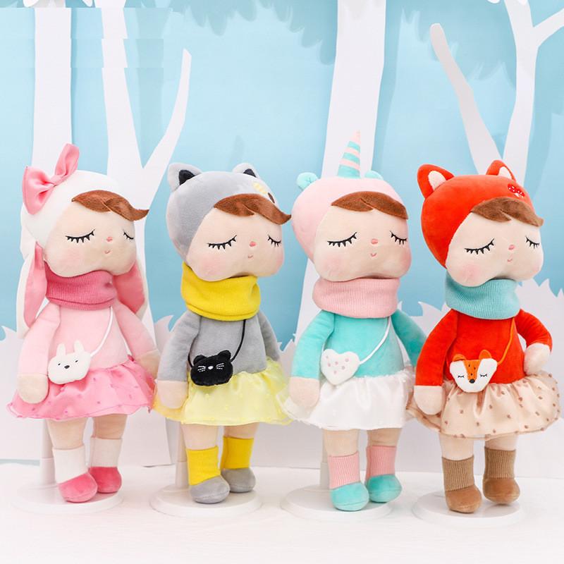 Adorable Metoo Plush Girl Doll Soft Short Plush Stuffed Toy With Pp Cotton Filling Cute Bag Pendant For Kids And Collectors