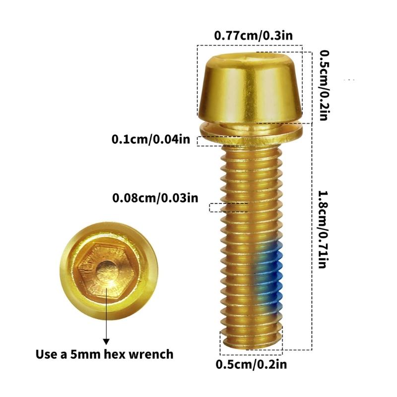 6pcs Multifunctional Bike Disc Brake Pad Bolts Fixing Screws Cycling Accessory for Cycling Maintenance