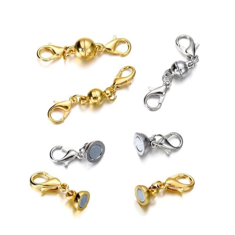 5 Pairs DIY Jewelry Magnetic Clasp Connector with Lobster Clasp for Jewelry Making Findings
