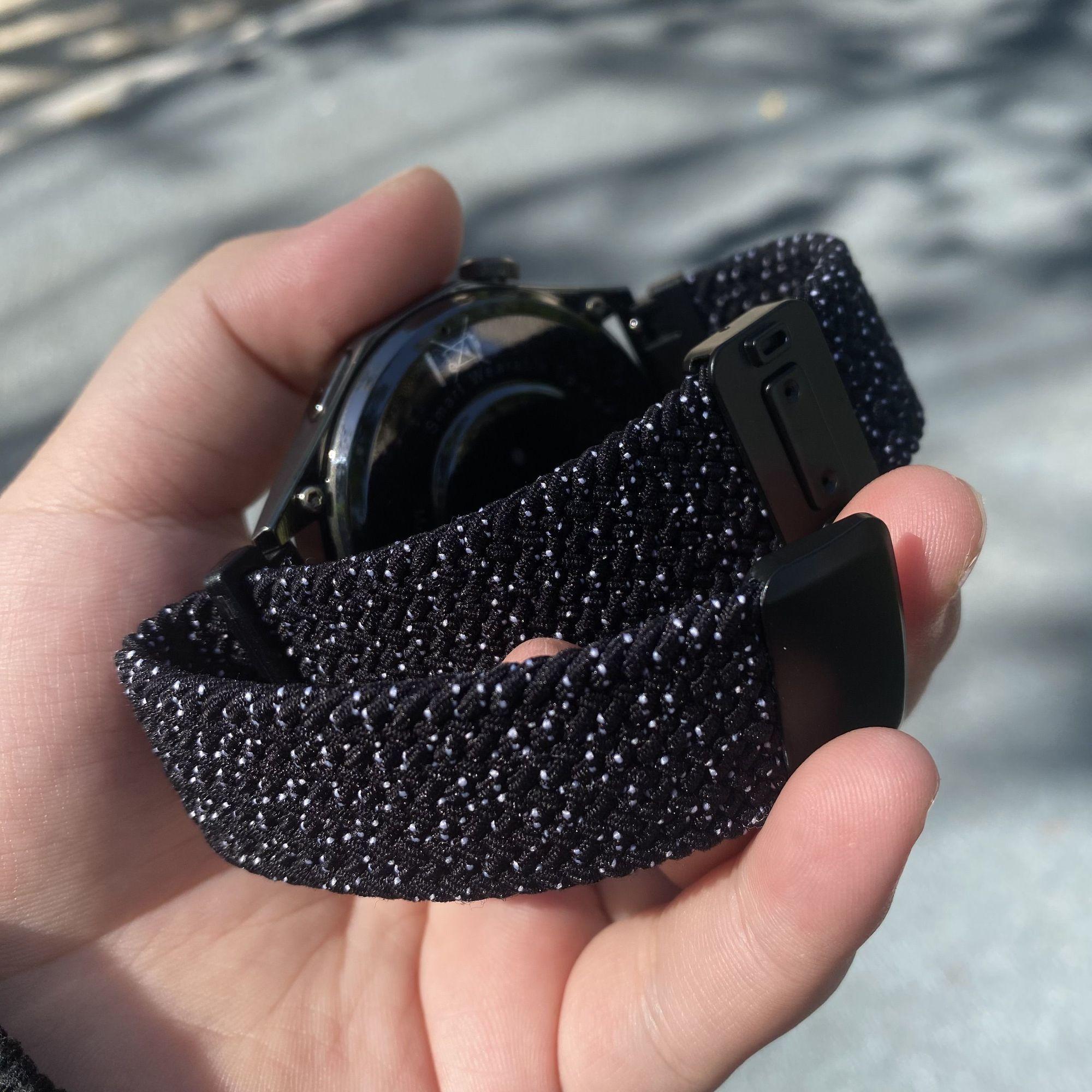 

Универсальный нейлоновый ремешок для часов 20 мм 22 мм - Нейлоновая магнитная пряжка Эластичный плетеный сменный ремешок для смарт-часов для HUAWEI Watch Samsung Galaxy Watch Amazfit 20mm