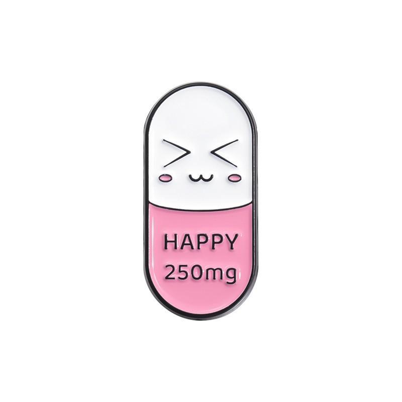 Creative Cartoon Pill Series Metal Brooch Set Whimsical Alphabet Pin Collection For Fashionable Accessory Lovers