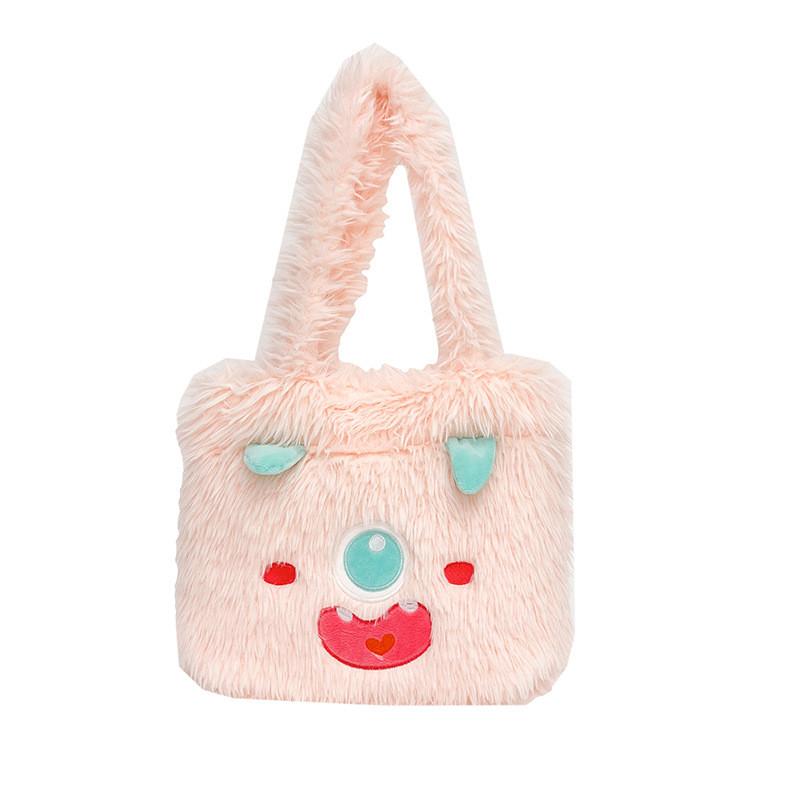 Soft Monster Character Tote Bag With Inner Phone Pocket For Girls And Teens