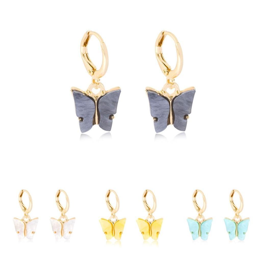 Chic European American Style Butterfly Earrings Colorful Trendy Gift For Women