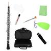 22 Keys Oboe Semi-Automatic Style C/Bb Key Oboe Black Cupronickel Silver-Plate Professional Wind Instrument with Gloves Case