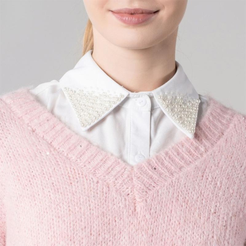 Detachable Lapel Collar False Elaborate Girls Collar Accessory Jeweled Collar Graceful Art Decorative False Shawl