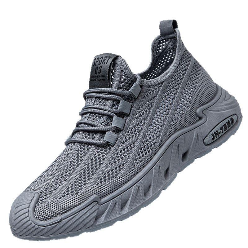 Large size men's shoes new fly-woven mesh platform sports casual shoes outdoor running shoes student shoes
