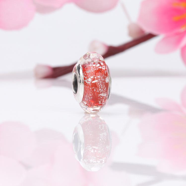 Pandora Pärlor: Europeisk & Amerikansk S925 Sterling Silver Facetterad Glas Berlockpärla