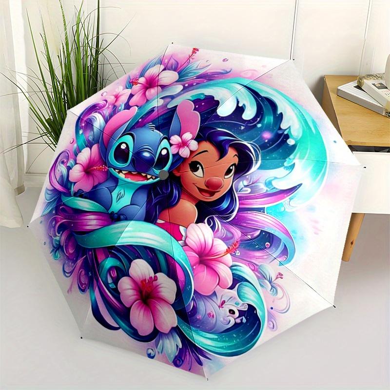 

1pc Lilo & Stitch Automatic Folding Umbrella - 3 Folding Design, Vivid Cartoon Pattern, Suitable for Outdoor Activities, A Gift for Fans In
