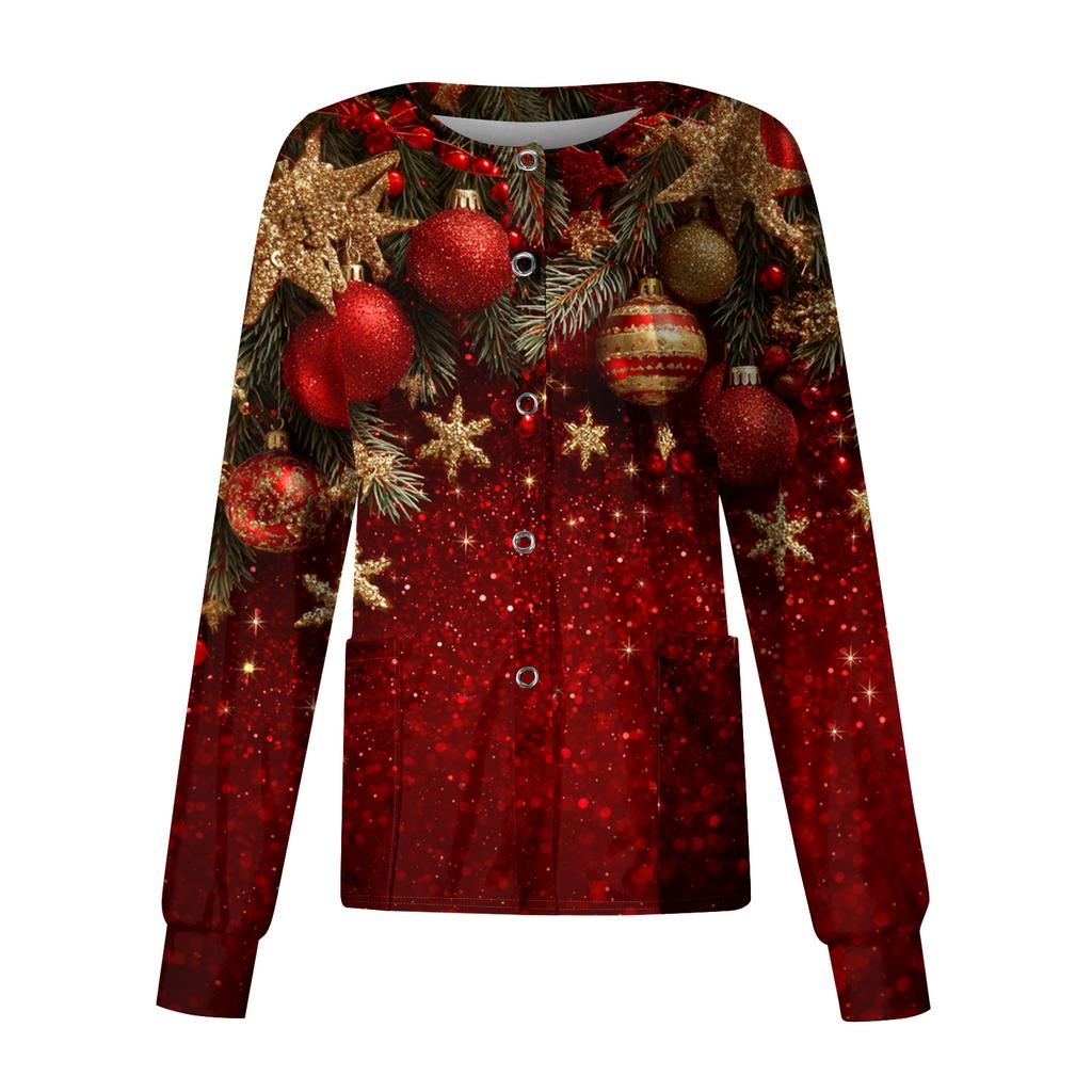 Women's Casual Long Sleeve Single Breasted  Printed Dry-nurse Top
