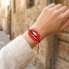 Fashion Beaded Bracelet Adjustable Lip Biting Bangle Cool Demon Eyes Hand Chain  Girl