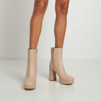 Western Damen Stiefeletten 2025 Winter Echtes Leder Blockabsätze Chelsea Boots Schwarz Weiß Tanzparty Schuhe Große Größe 45